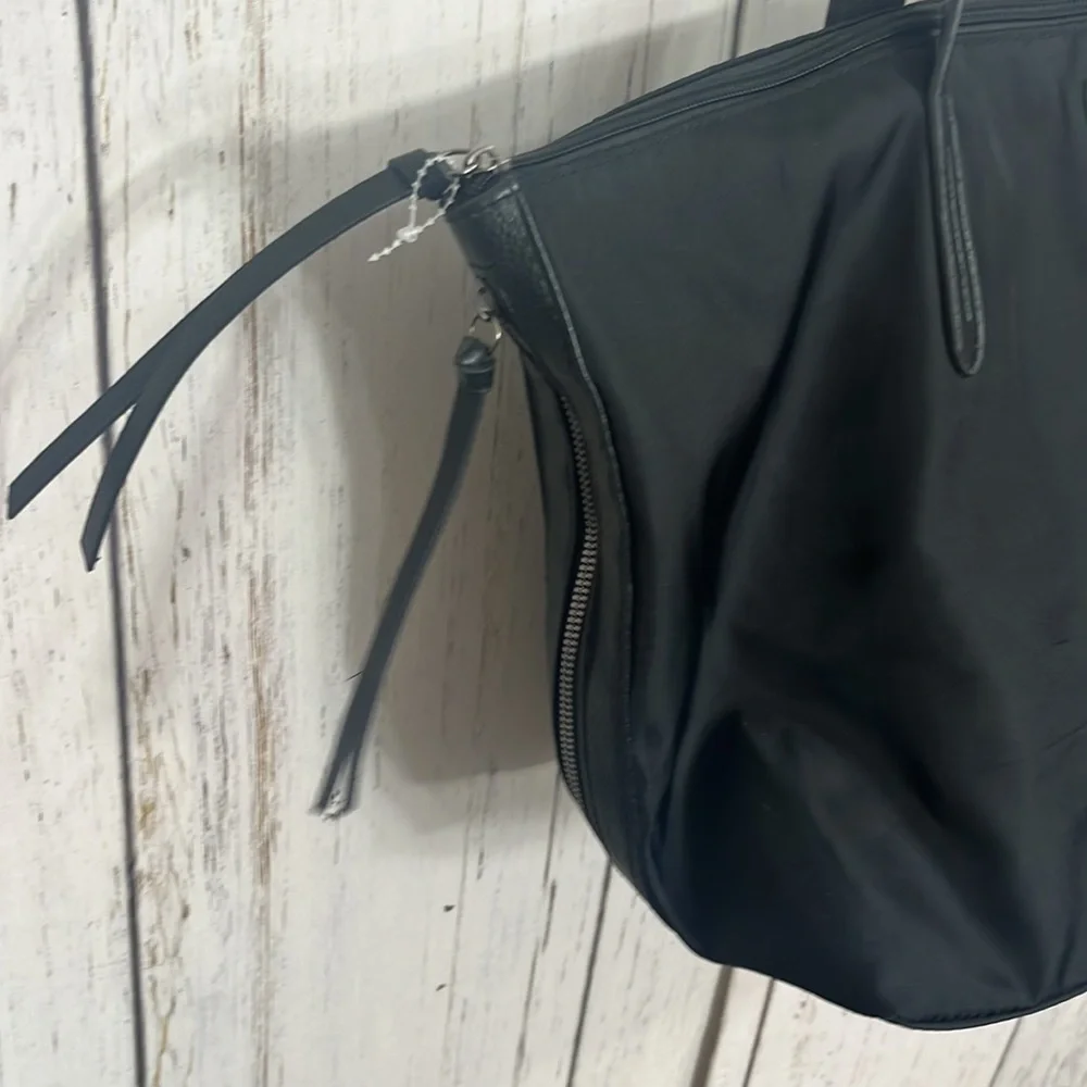 Botkier bond black tote bag zipper top vinyl outer - Picture 5 of 13